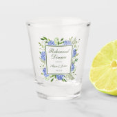 Verre A Shot Dîner de répétition écriture Hydrangeas Bleus (Devant)