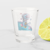 Verre A Shot Dinosaure de T-Rex drôle dans l'espace (Dos)