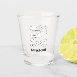 Verre A Shot Dinosaure Dinosaure Drapeau Pirate