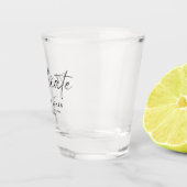 Verre A Shot Diplômé moderne blanc Script 4 Photos Graduation (Droite)