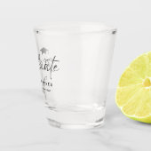 Verre A Shot Diplômé moderne blanc Script 4 Photos Graduation (Droite)