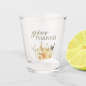 Verre A Shot Donner Merci Citrouille Aquarelle (Devant)