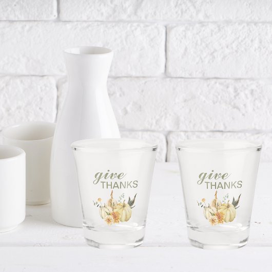 Verre A Shot Donner Merci Citrouille Aquarelle