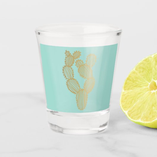 Verre A Shot Doodle de Cactus Prickly Gold (Devant)
