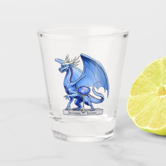 Verre A Shot Dragon de pierre de naissance de septembre : Sapph (Devant)