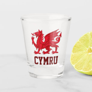 Verre A Shot Dragon rouge de Galles (Y Ddraig Goch)