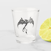 Verre A Shot Dragon tribal celtique noir blanc (Devant)