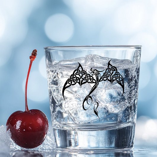 Verre A Shot Dragon tribal celtique noir blanc