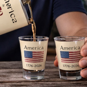 Verre A Shot Drapeau américain 1776 à 2026 États-Unis 250e anni