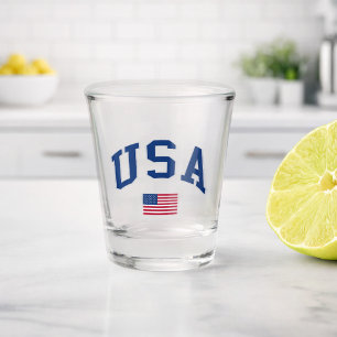 Verre A Shot Drapeau américain de la fête de l'indépendance pat