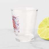 Verre A Shot Drapeau américain et feux d'artifice (Droite)