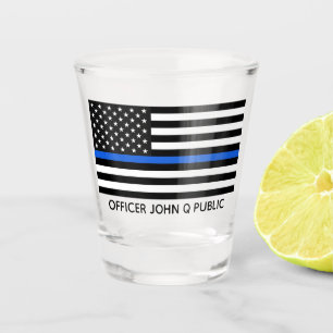 Verre A Shot Drapeau américain mince fait sur commande de Blue