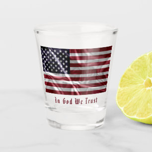 Verre A Shot Drapeau américain personnalisé et devise, Souvenir