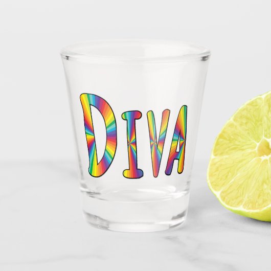 Verre A Shot Drapeau arc-en-ciel Gay pride DIVA Fabrique LGBT L (Devant)
