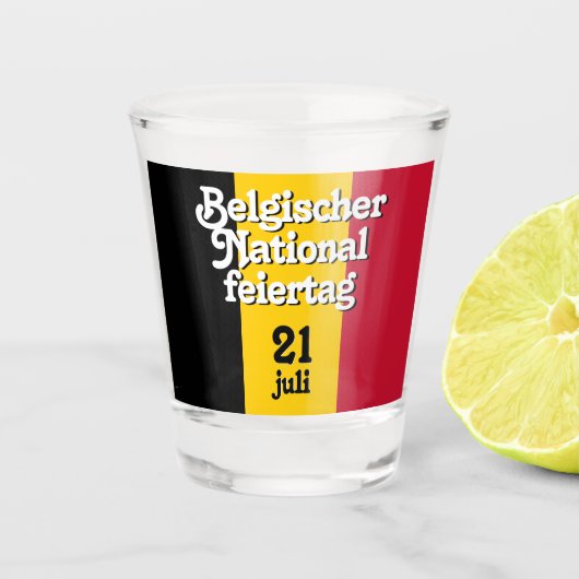 Verre A Shot Drapeau belge allemand Belgischer (Devant)