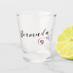 Verre A Shot Drapeau Bermudes Dans Un Coeur