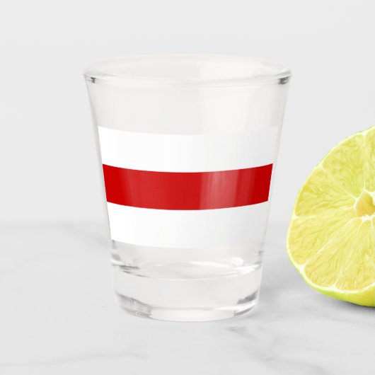 Verre A Shot Drapeau biélorusse (rouge et blanc) (Devant)