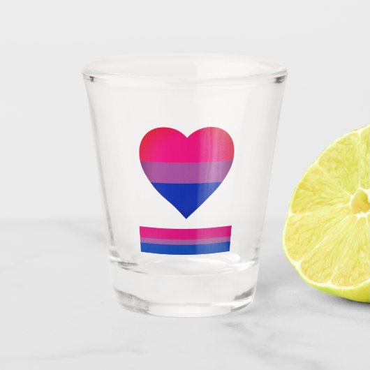 Verre A Shot Drapeau bisexuel Communauté de coeur et de fierté  (Devant)