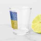 Verre A Shot Drapeau bleu jaune Ukraine parties scintillant fau (Droite)