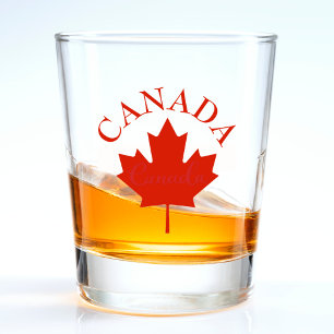 Verre A Shot Drapeau canadien rouge et blanc du Canada