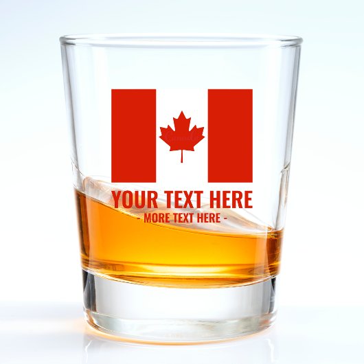 Verre A Shot Drapeau canadien rouge et blanc du Canada