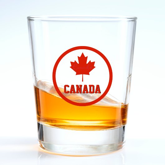 Verre A Shot Drapeau canadien rouge et blanc du Canada