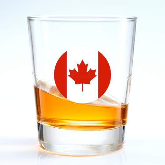 Verre A Shot Drapeau canadien rouge et blanc du Canada