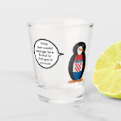 Verre A Shot Drapeau croate Parlant Mme Penguin Personnalisé (Devant)