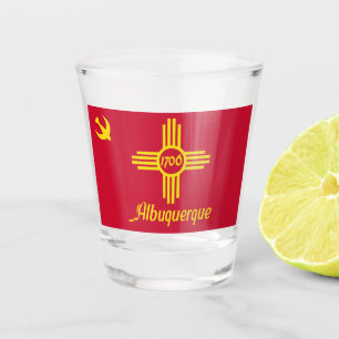 Verre A Shot Drapeau d'Albuquerque (Nouveau-Mexique)