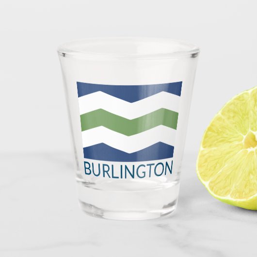Verre A Shot Drapeau de Burlington, Vermont (Devant)