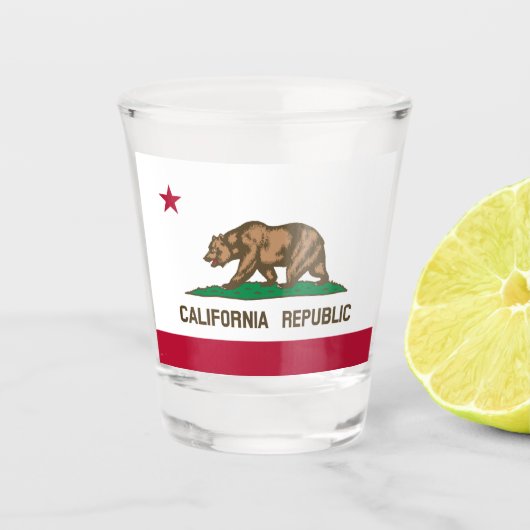 VERRE A SHOT DRAPEAU DE CALIFORNIE (Devant)