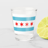 Verre A Shot Drapeau de Chicago (Devant)