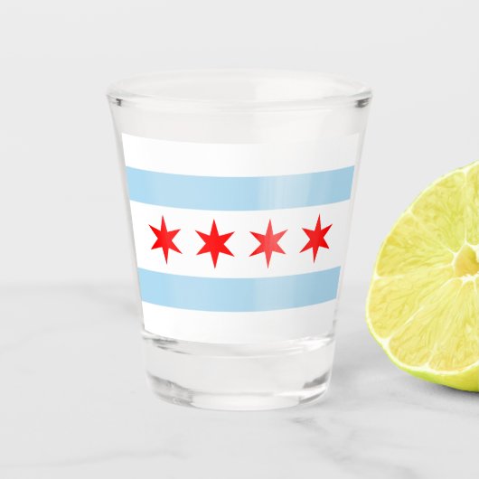 Verre A Shot Drapeau de Chicago (Devant)