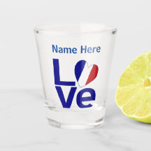 Drapeau de coeur Bleu AMOUR Personnalisé