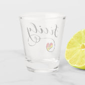 Verre A Shot Drapeau de coeur de la Sicile, sicilien, (Dos)