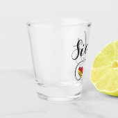 Verre A Shot Drapeau de coeur de la Sicile, sicilien, (Gauche)