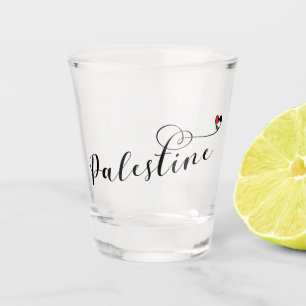 Verre A Shot Drapeau de coeur de Palestine, Palestinien