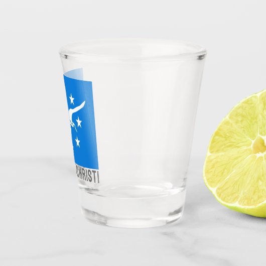 Verre A Shot Drapeau de Corpus Christi, Texas (Droite)