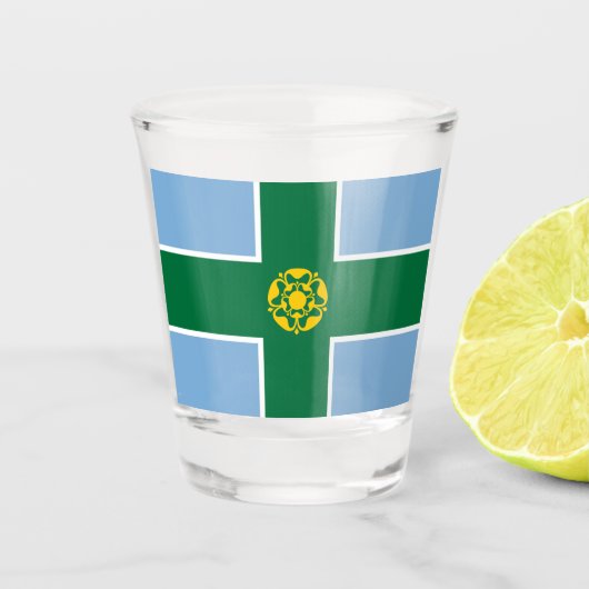 Verre A Shot Drapeau de Derbyshire (Comté d'Angleterre, Royaume (Devant)