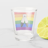 Verre A Shot Drapeau de fierté bispirituel de SlipperyJoe's sym (Dos)