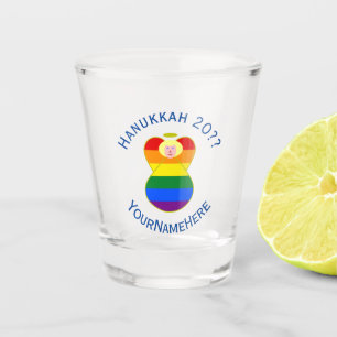 Verre A Shot Drapeau de Hanukkah ange blond prix gay personnali
