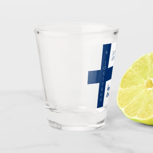 Verre A Shot Drapeau de la fête nationale finlandaise (Gauche)