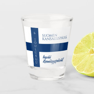 Verre A Shot Drapeau de la fête nationale finlandaise