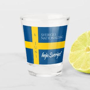 Verre A Shot Drapeau de la fête nationale suédoise Sveriges