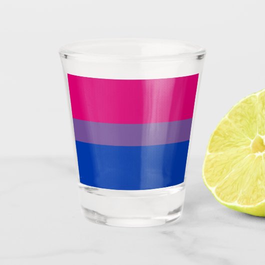 Verre A Shot Drapeau de la fierté bisexuelle (Devant)
