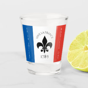 Verre A Shot Drapeau de la Fleur de Lis Tricolore