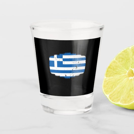 Verre A Shot Drapeau de la Grèce (Devant)