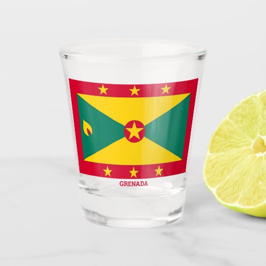 Verre A Shot Drapeau de la Grenade (Devant)