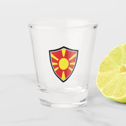 Verre A Shot Drapeau de la Macédoine du Nord (Devant)