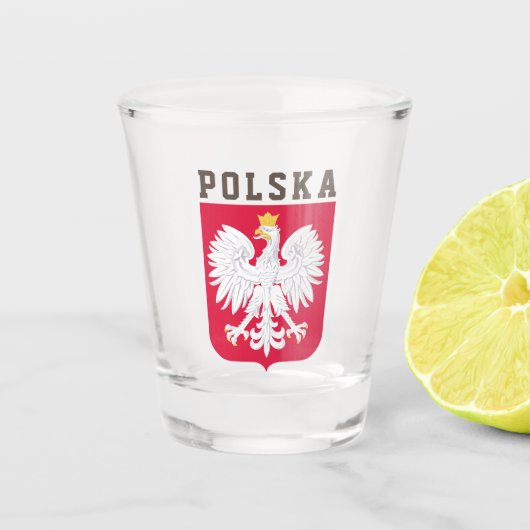 Verre A Shot Drapeau de la Pologne (avec armoiries) (Devant)